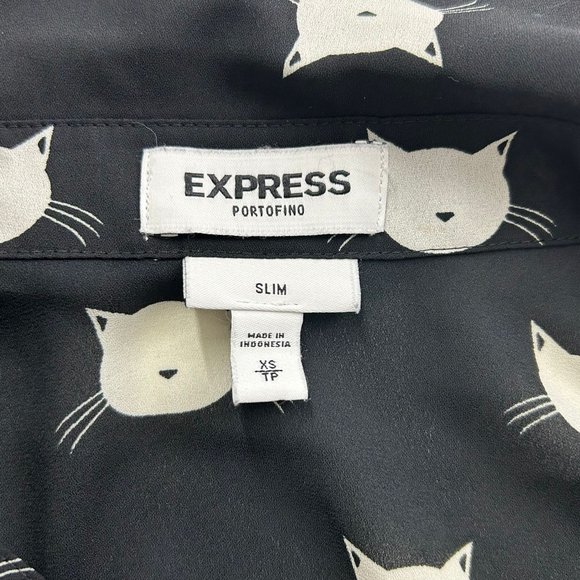 Express Portofino Cats Shirt Womens Extra Small Black - Picture 9 of 10